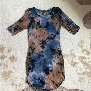 Scoop bottom tie dye dress